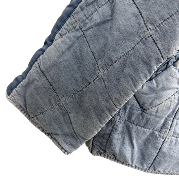 FREE PEOPLE Dolman Quilted Denim Jacket Size Medium - Picture 9 of 15